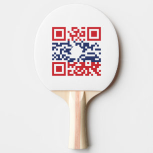 I Love Laos (Khoy Huk Lao) Flag QR Code Lao Geek Ping Pong Paddle