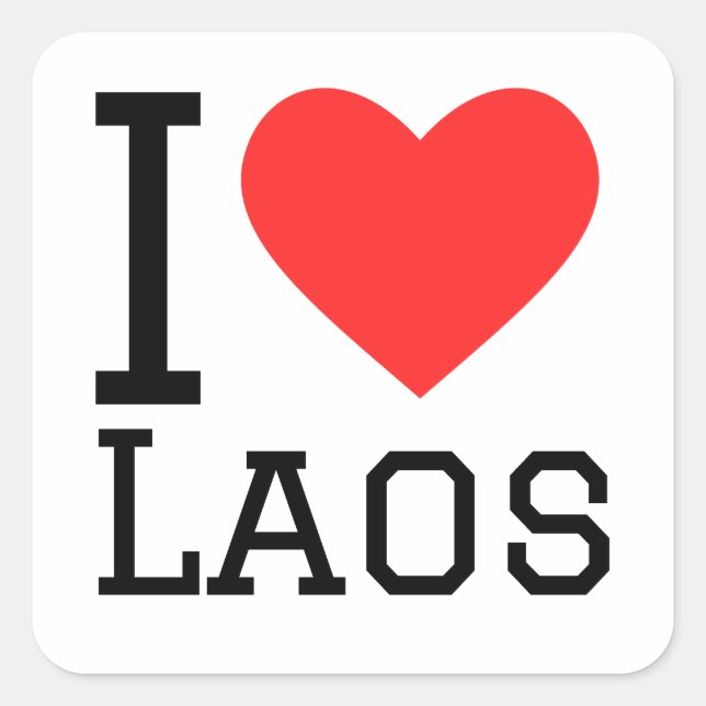 I love Laos  Square Sticker (Front)