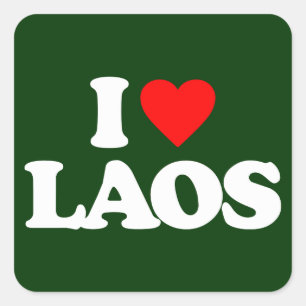 I LOVE LAOS SQUARE STICKER