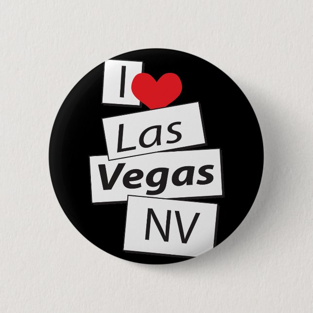 I Love Las Vegas NV 6 Cm Round Badge (Front)