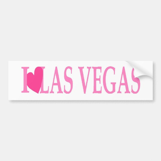 I LOVE Las Vegas (Pink Heart) Bumper Sticker (Front)