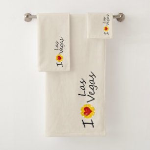 I Love Las Vegas Poker Chip Bath Towel Set