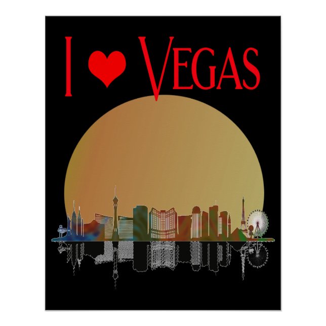 I Love Las Vegas Skyline Sunrise Souvenir Poster (Front)