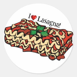I Love Lasagne Classic Round Sticker