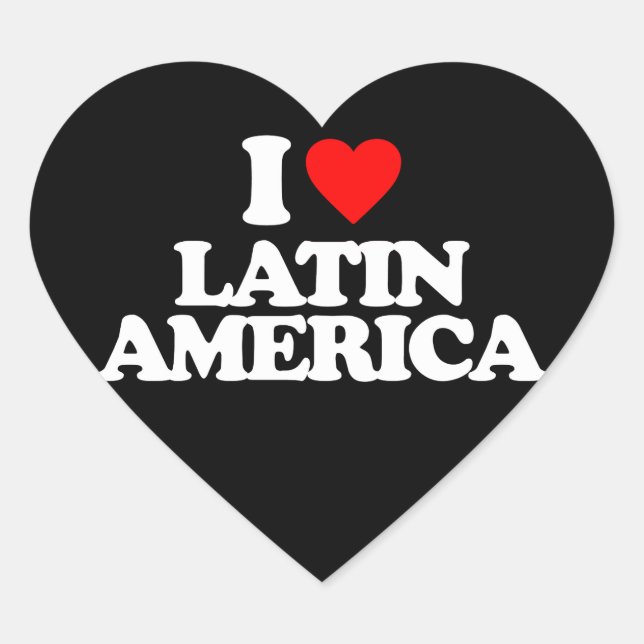 I LOVE LATIN AMERICA HEART STICKER (Front)