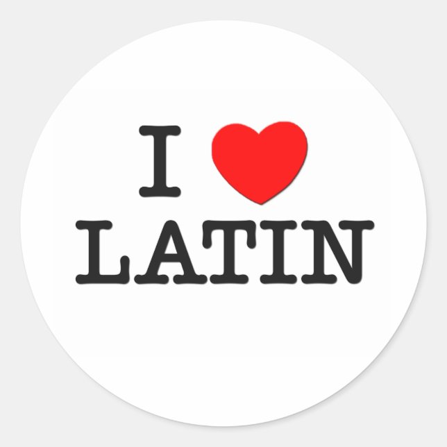 I Love LATIN Classic Round Sticker (Front)