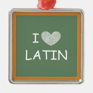 I Love Latin Metal Tree Decoration