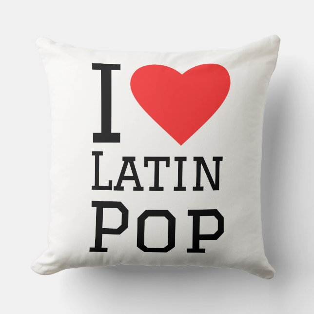 I love Latin pop square sticker Cushion (Front)