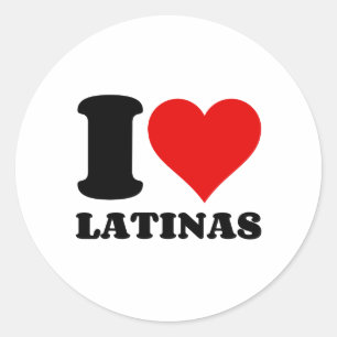 I LOVE LATINAS CLASSIC ROUND STICKER