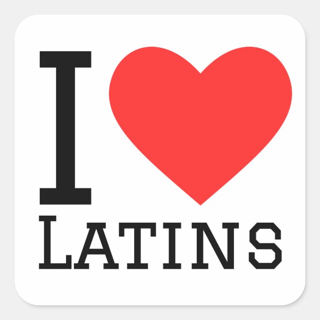 I love latins  square sticker (Front)