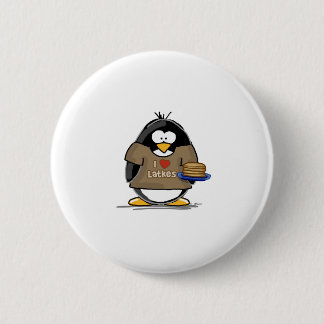 I Love Latkes Penguin 6 Cm Round Badge