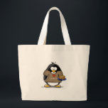 I Love Latkes Penguin Large Tote Bag<br><div class="desc">A fun holiday penguin just for the Hanukkah. Show off your holiday spirit with this cute latke loving penguin.</div>