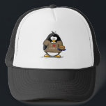 I Love Latkes Penguin Trucker Hat<br><div class="desc">A fun holiday penguin just for the Hanukkah. Show off your holiday spirit with this cute latke loving penguin.</div>