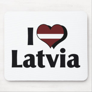 I Love Latvia Flag Mouse Mat