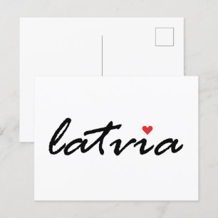 I love Latvia Holiday Postcard