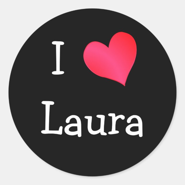 I Love Laura Classic Round Sticker (Front)