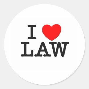 I Love LAW Classic Round Sticker