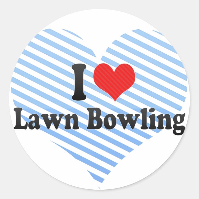I Love Lawn Bowling Classic Round Sticker (Front)