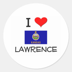 I Love LAWRENCE Kansas Classic Round Sticker