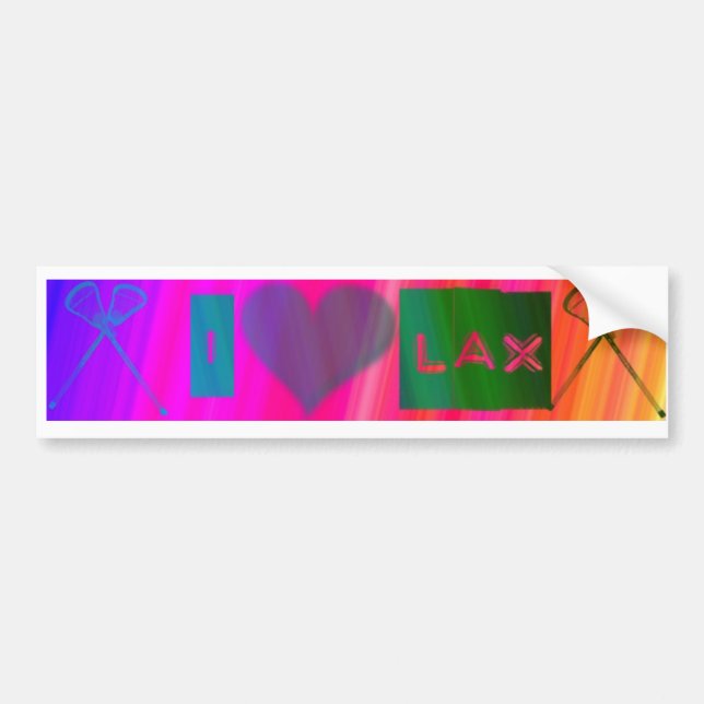 I Love LAX (Lacrosse) Bumper Sticker (Front)