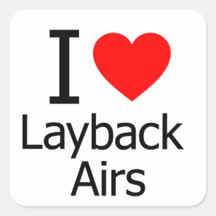 I Love Layback Airs Square Sticker