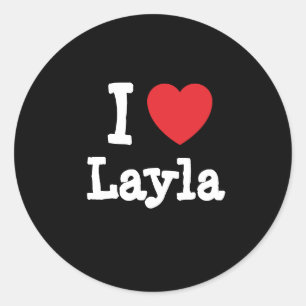 I love Layla heart T-Shirt Classic Round Sticker