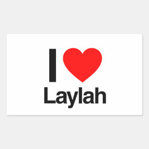 i love laylah rectangular sticker