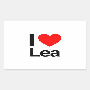i love lea rectangular sticker