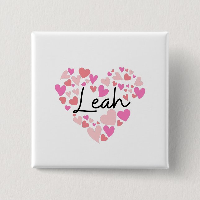 I love Leah 15 Cm Square Badge (Front)