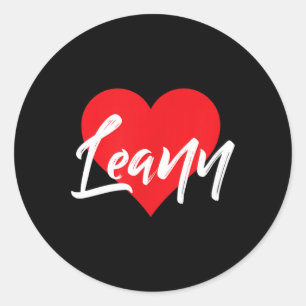 I Love Leann First Name Classic Round Sticker