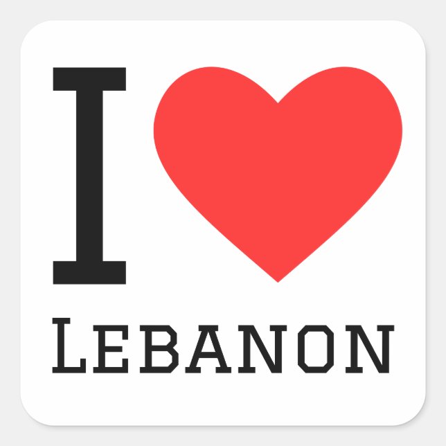 I love Lebanon  Square Sticker (Front)