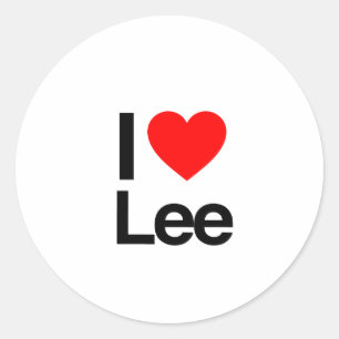 i love lee classic round sticker