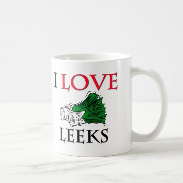 I Love Leeks Coffee Mug (Right)