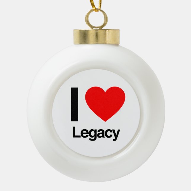 i love legacy ceramic ball christmas ornament (Front)