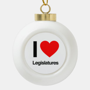 i love legislatures ceramic ball christmas ornament
