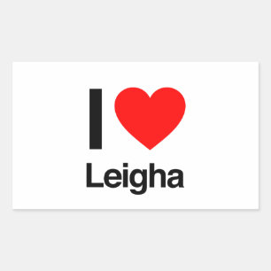 i love leigha rectangular sticker