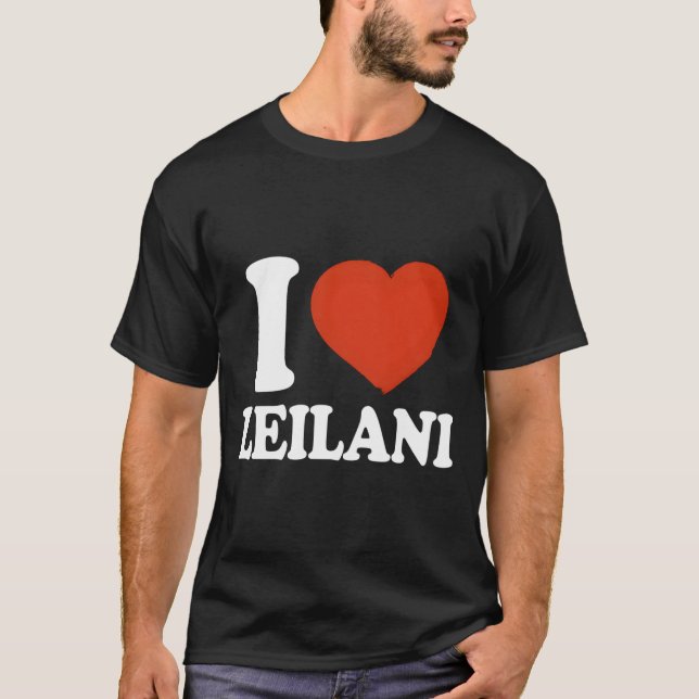 I Love Leilani I He Leilani Red He T-Shirt (Front)