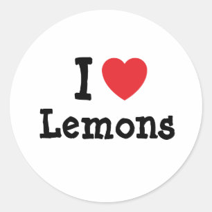 I love Lemons heart T-Shirt Classic Round Sticker