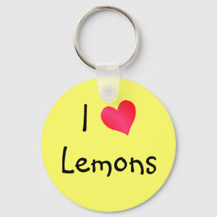 I Love Lemons Key Ring