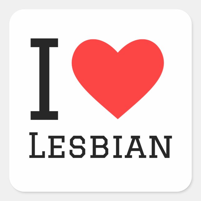 I love lesbian square sticker (Front)