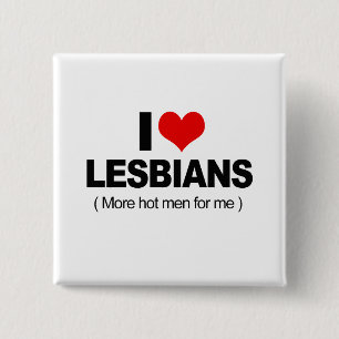 I Love Lesbians 15 Cm Square Badge
