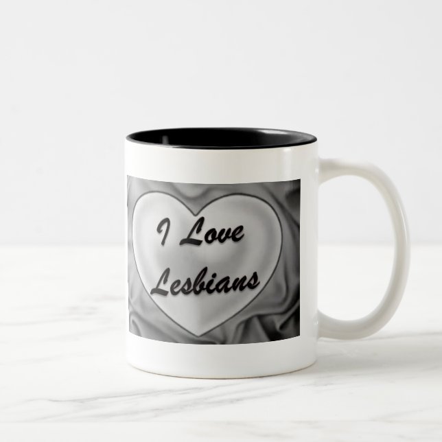 I Love Lesbians Two-Tone Coffee Mug (Right)
