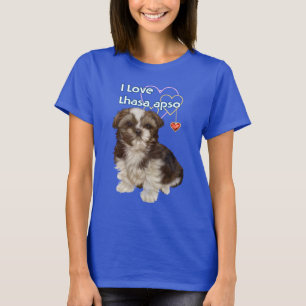 I Love Lhasa Apso, cute little dogs. T-Shirt 