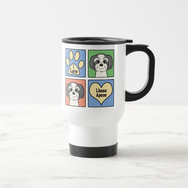 I Love Lhasa Apsos Travel Mug (Right)
