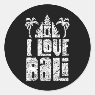 I Love Li Indonesia Summer Waves Vacation Classic Round Sticker