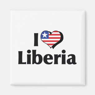 I Love Liberia Flag Magnet