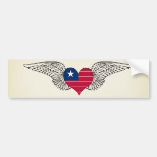 I Love Liberia -wings Bumper Sticker