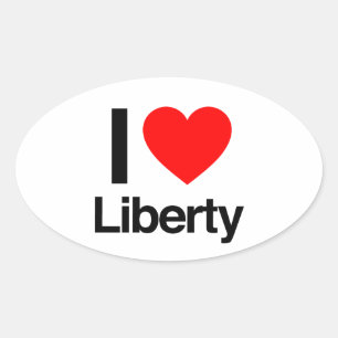 i love liberty oval sticker