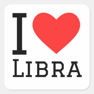 I love libra square sticker