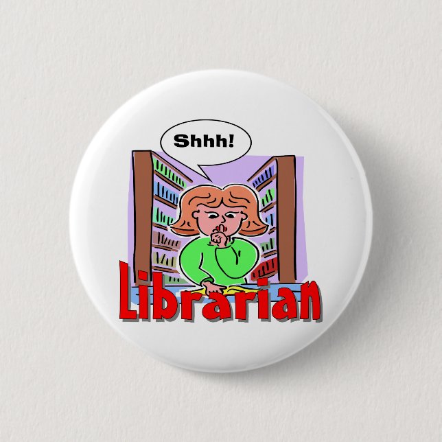 I Love Librarians 6 Cm Round Badge (Front)